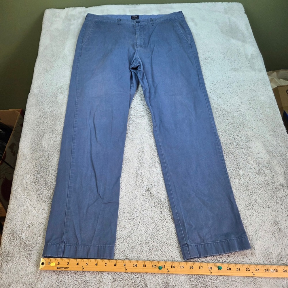 J.Crew The Sutton Chino Pants Mens 34x32 Slim Straight Leg 100% Cotton Blue Gray
